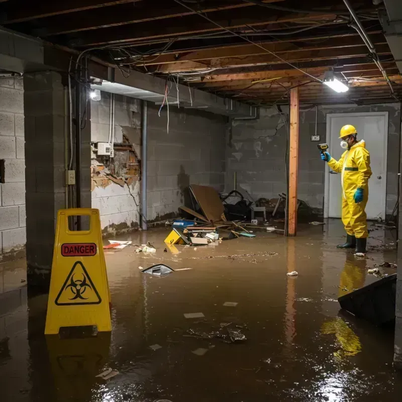 Flooded Basement Electrical Hazard in Tichigan, WI Property